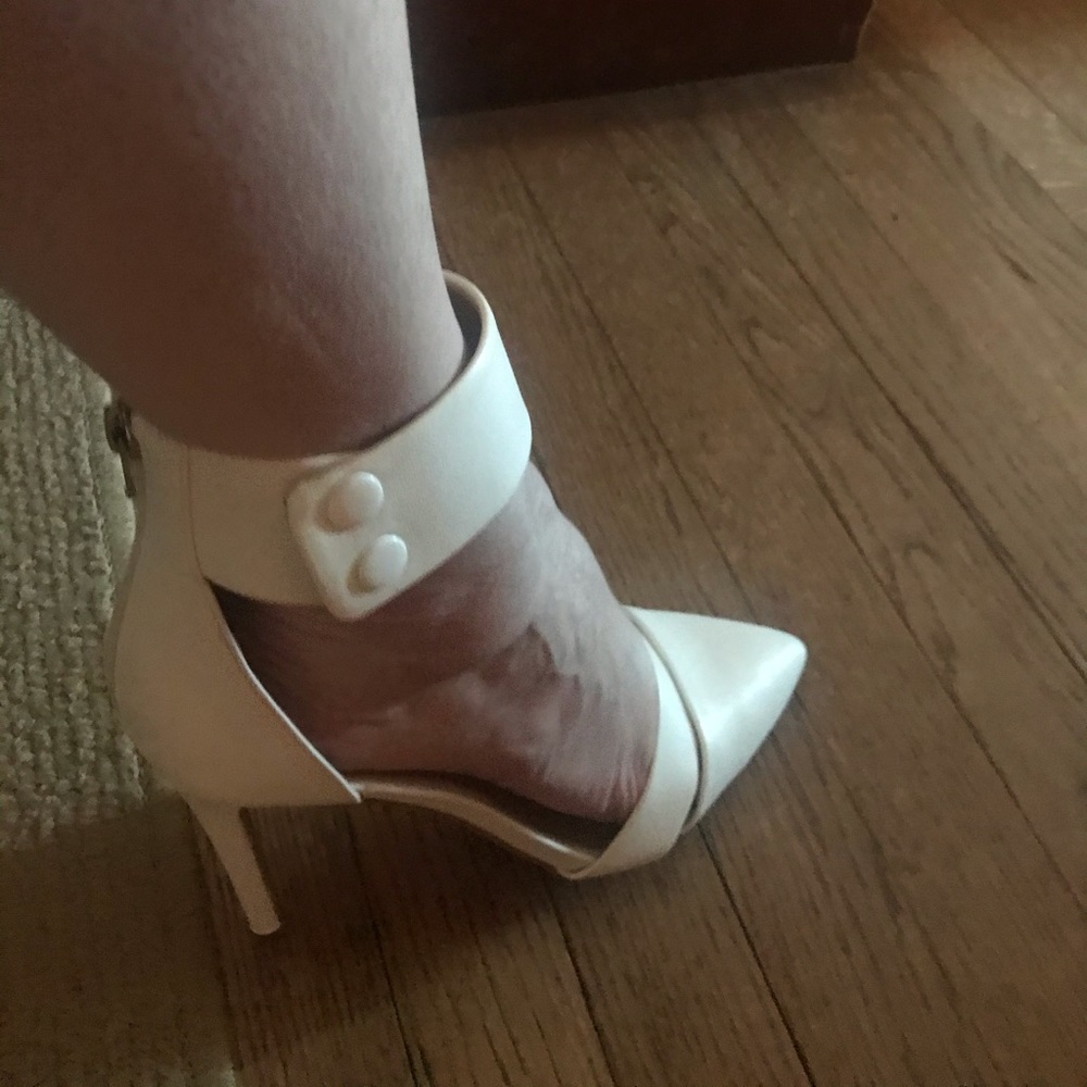 White “JustFab” Heels